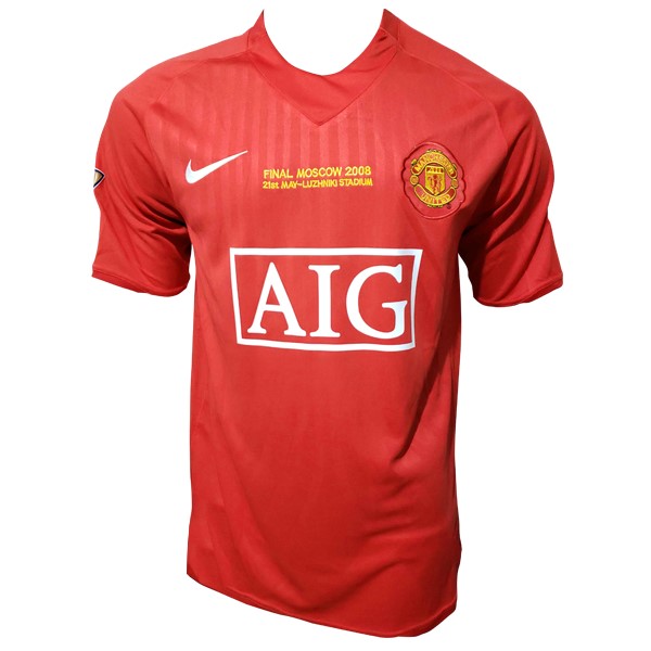 Camiseta Manchester United Primera equipo Retro 2007 08 Rojo